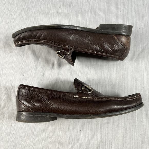 Salvatore Ferragamo Grandioso Gancini Men’s Size 8 Wide Horse Bit Brown Loafers main image 5